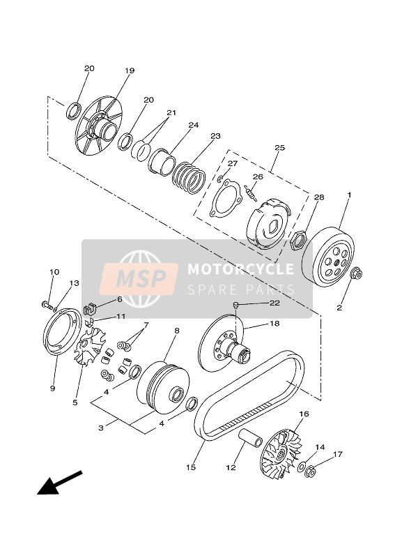 Yamaha YP250RA 2016 Embrayage pour un 2016 Yamaha YP250RA